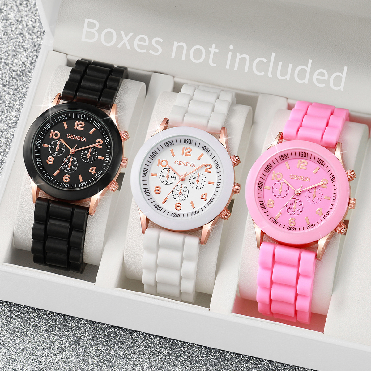 Silicone Band Women - 2/3PCS Frauen Uhren Mode Arabisch Zifferblatt
