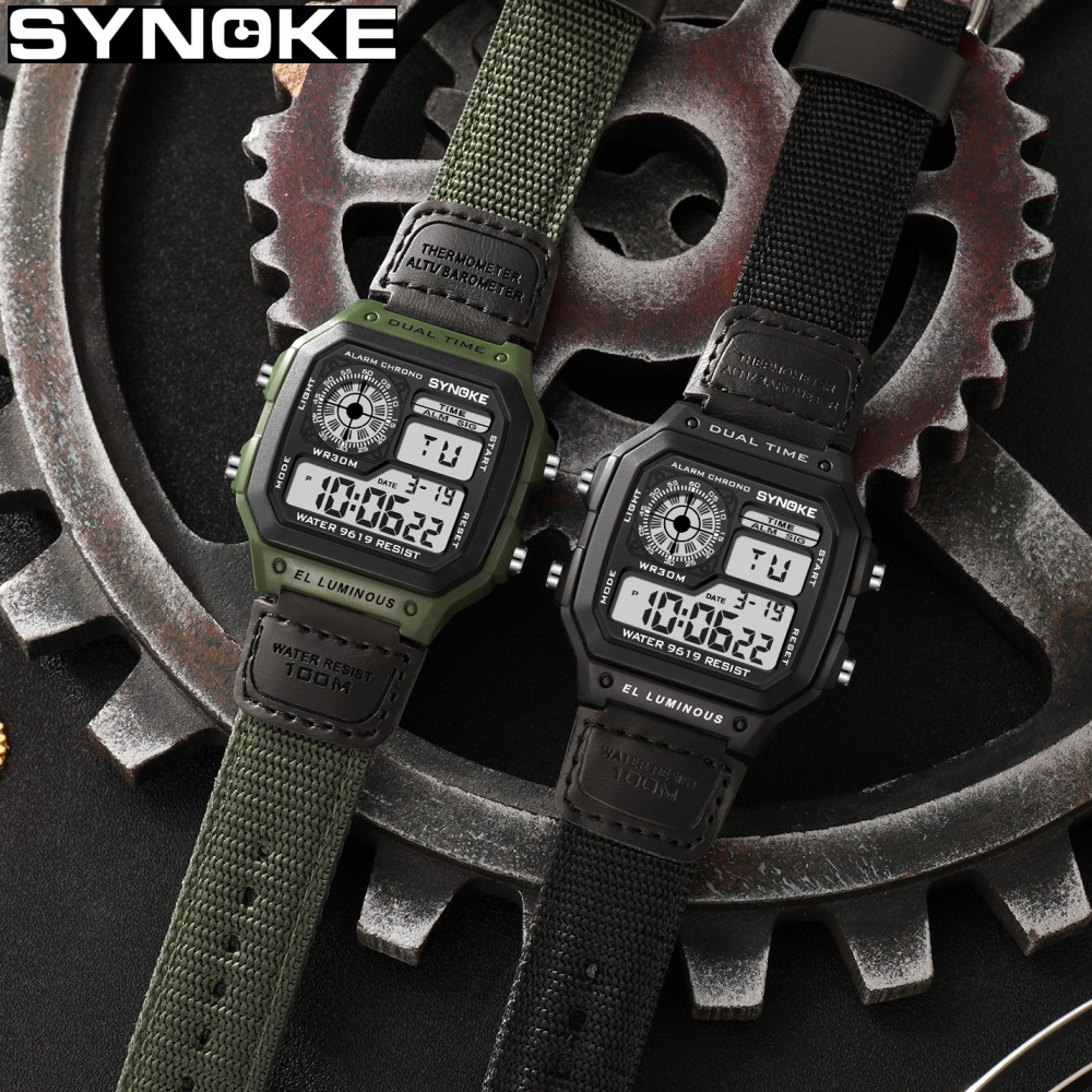 Canvas Strap Watch - Synoke Outdoor Militär Digitaluhr Für Männer