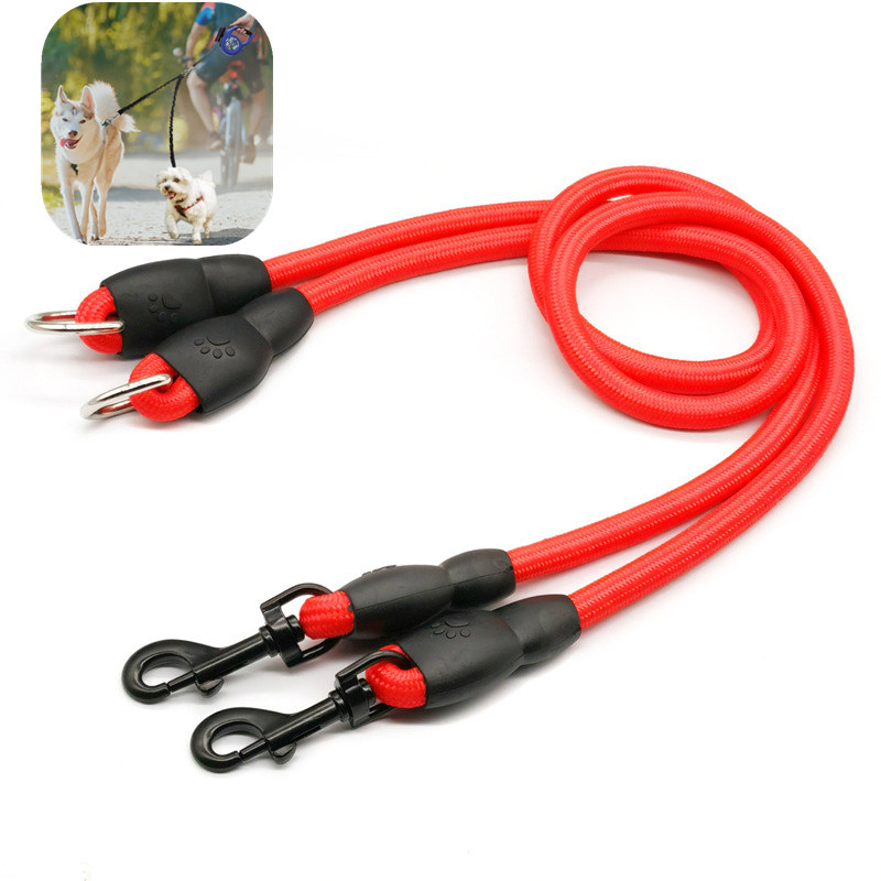 Leather Strap Quick Release - Hund Leine Doppel Leinen für Hunde