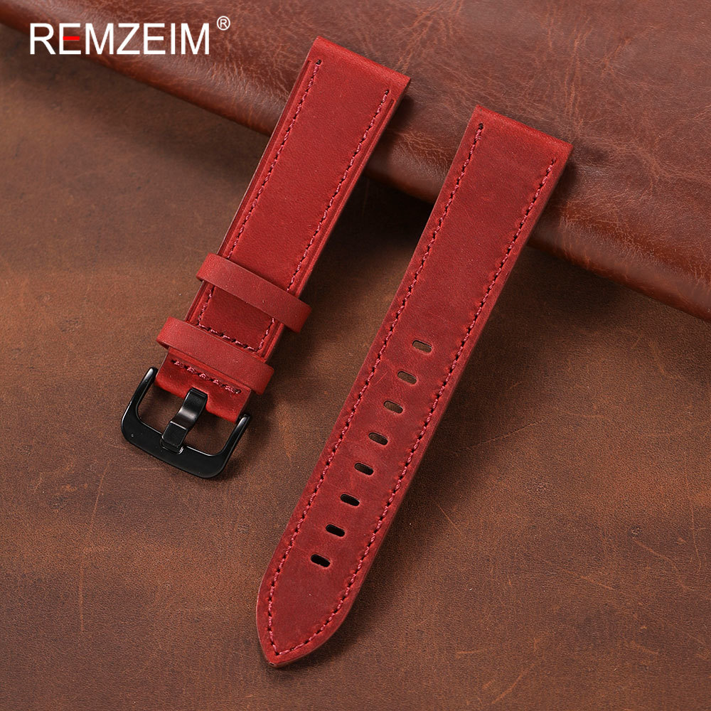Suede Strap Watch - Klassisches Herren-Uhrenarmband aus Crazy-Horse-Leder mit Mattierter