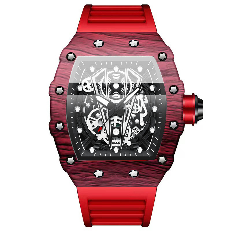Rubber Strap Diver - BINBOND B8577 Modische Herren-Quarzuhr mit Silikonarmband,