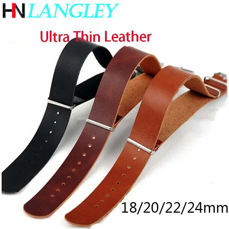Nato Strap Nylon - Ultra Dünne Leder Uhr Band Band