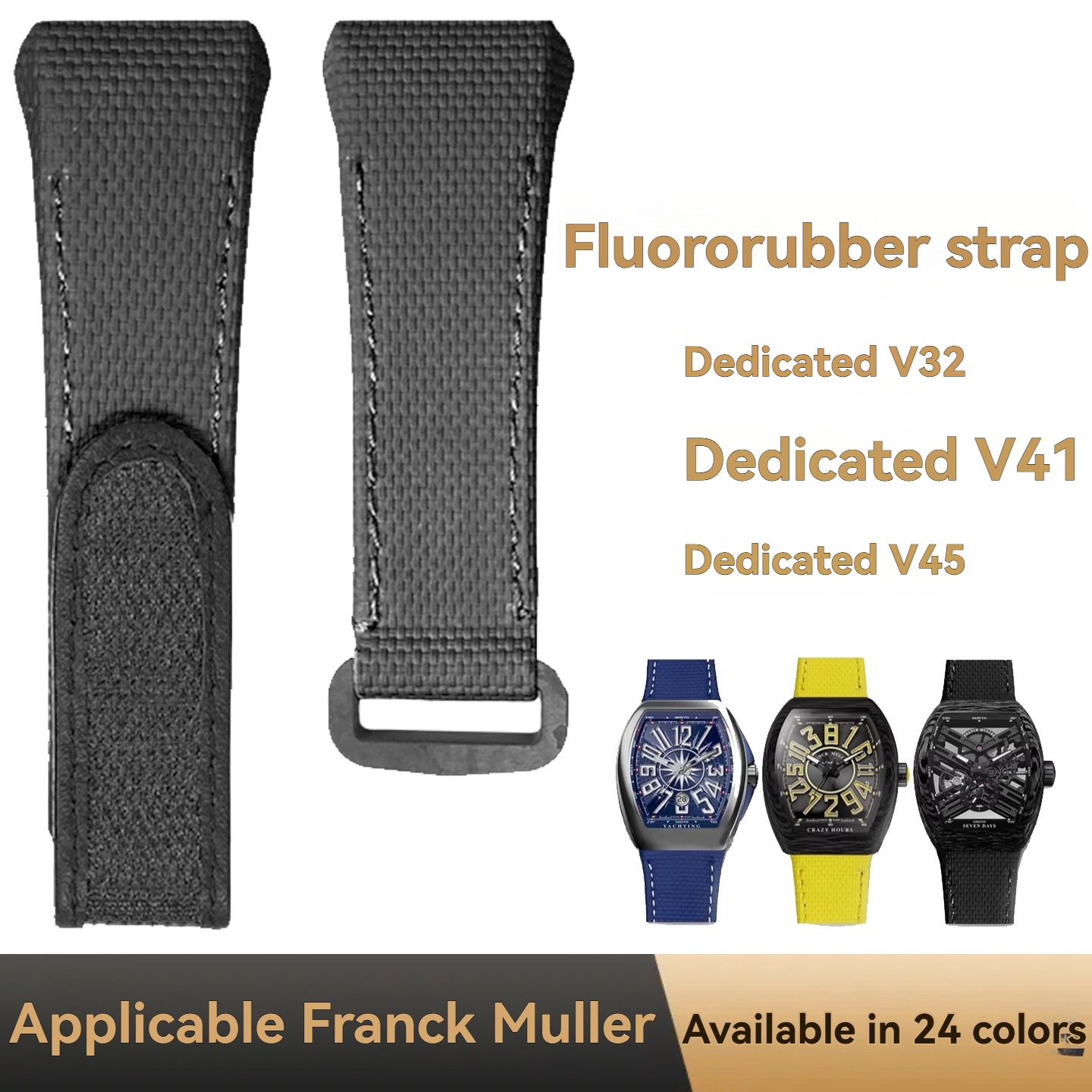 Leather Strap Quick Release - Für Franck Muller V45 Fluorkautschuk-Armband 45