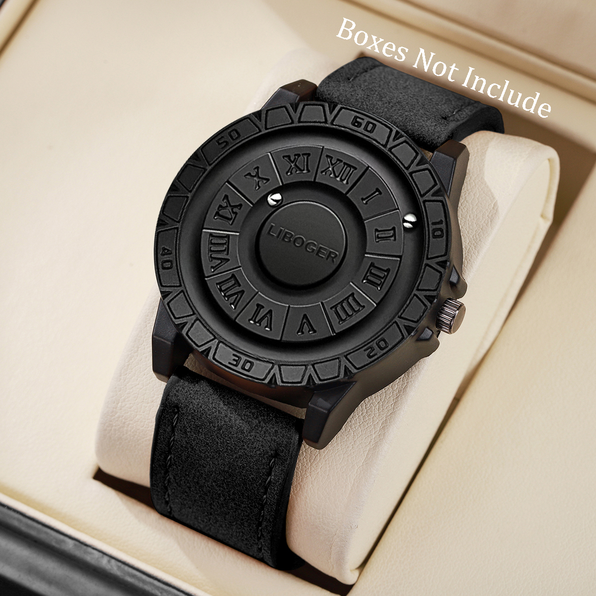 Leather Watch Band Men - Luxus Magnetische Suspension Männer Business Uhren