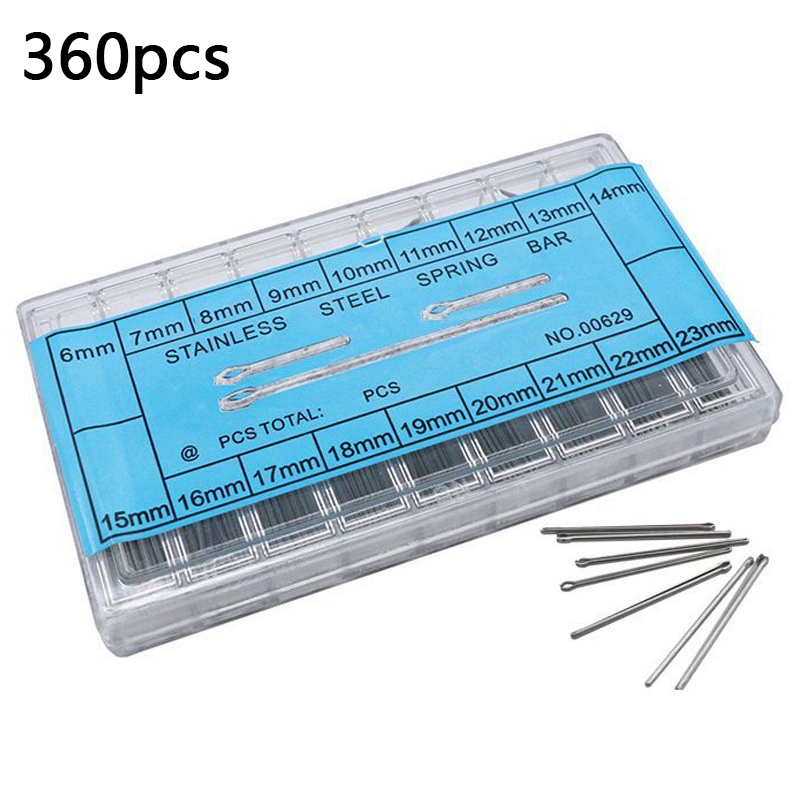 Spring Bar Tool Set - 360 Stück Splinte, Edelstahl-Uhrenstifte mit Doppelflansch,