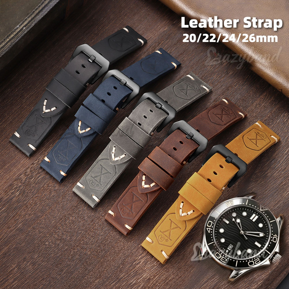 Suede Strap Watch - Handgefertigtes Uhrenarmband aus Rindsleder, 20 mm,
