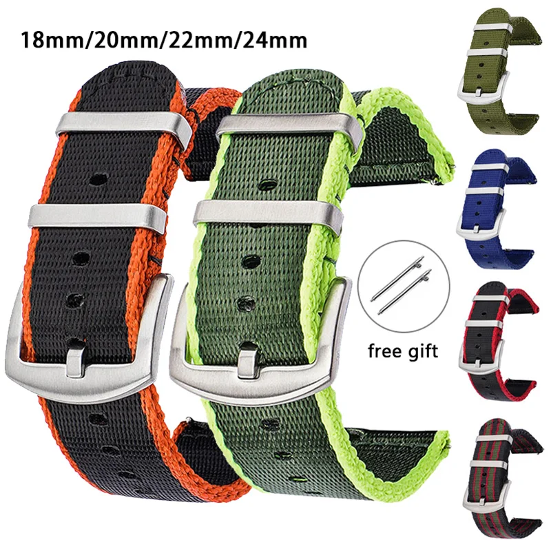 Canvas Strap Watch - 18/20/22/24 mm Nylonarmband Herren Damen Sport
