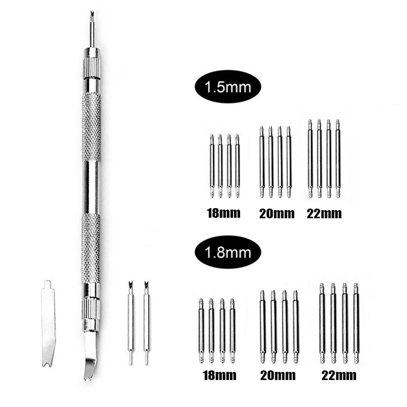 Spring Bar Tool Set - Doppelseitige Uhrenreparaturgabel mit 24-teiligem Uhrenarmband- und