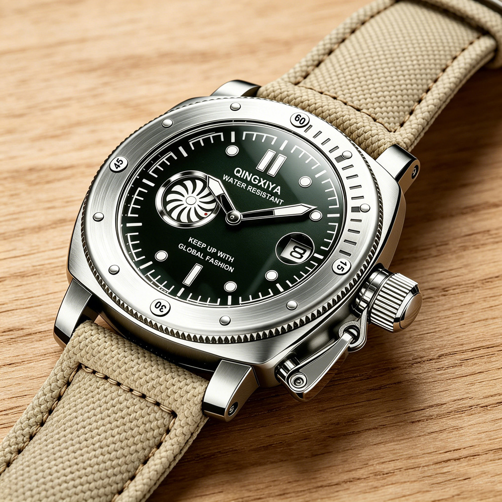 Canvas Strap Watch - Coole Kreative Khaki Canvas-Armband Quarzuhren für