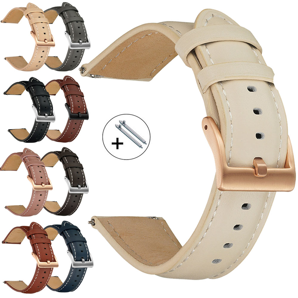 Leather Strap Quick Release - 14mm 16mm 18mm 20mm 22mm Echtes