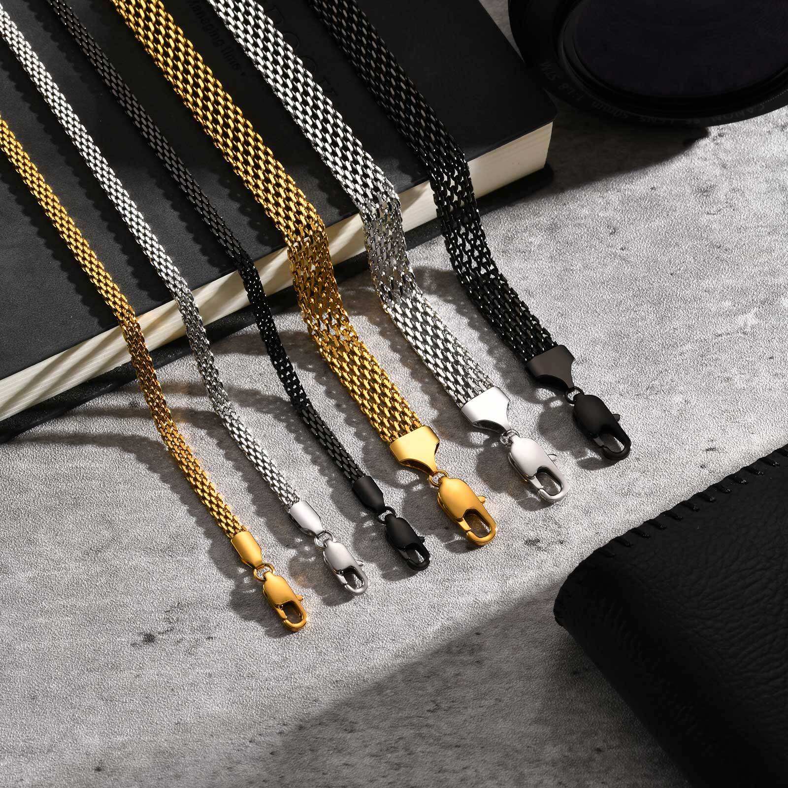 Mesh Strap Metal - 3/8 mm Mesh-Armband mit Kettenarmband für
