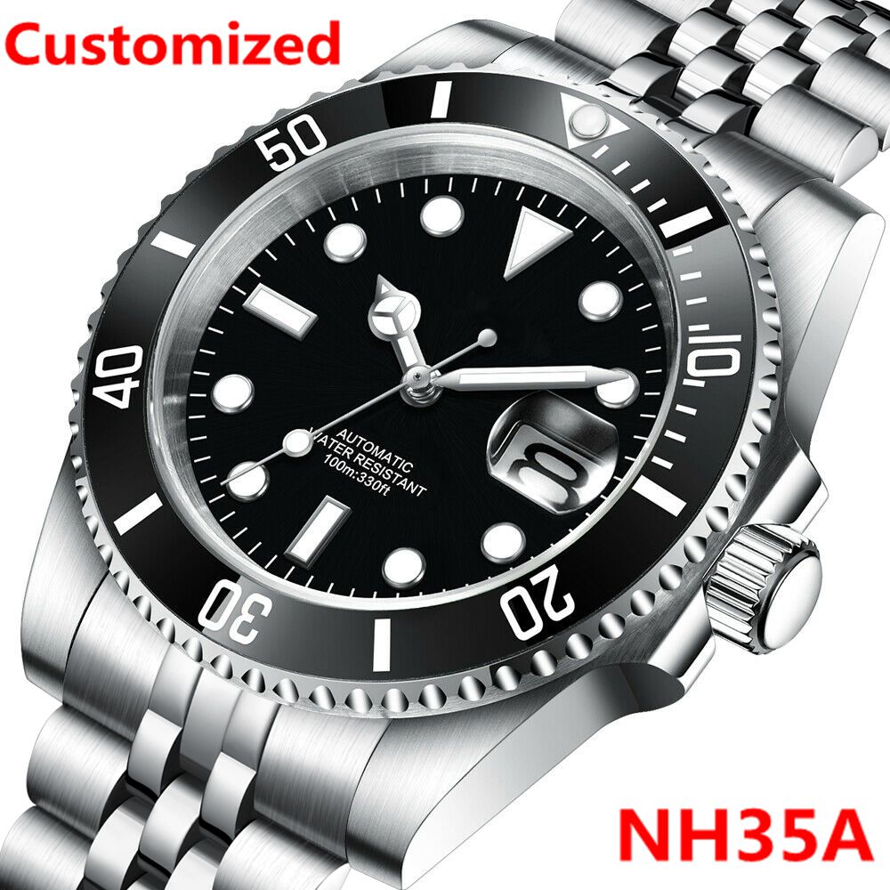 Stainless Bracelet Diver - DIY Logo 40MM Taucheruhr NH35 Automatische