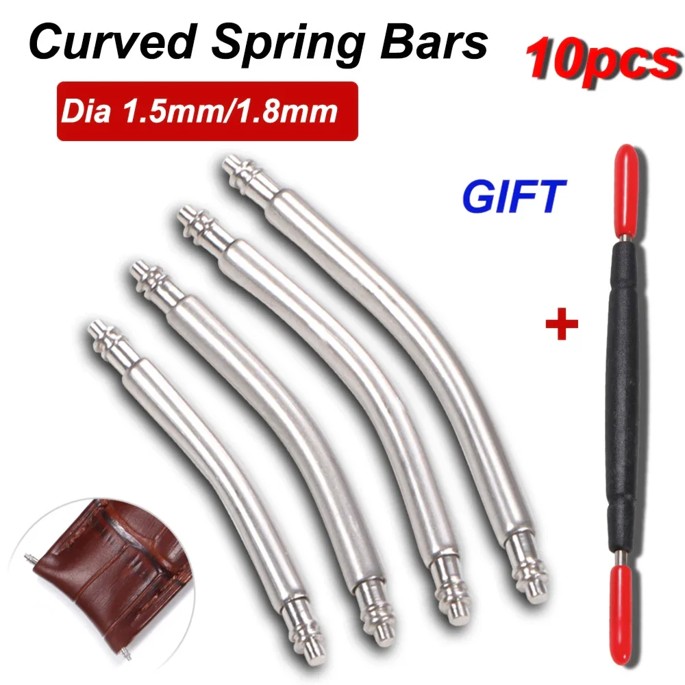 Curved Spring Bar - 10 Stück gebogene Endfederstange, Durchmesser 1,5