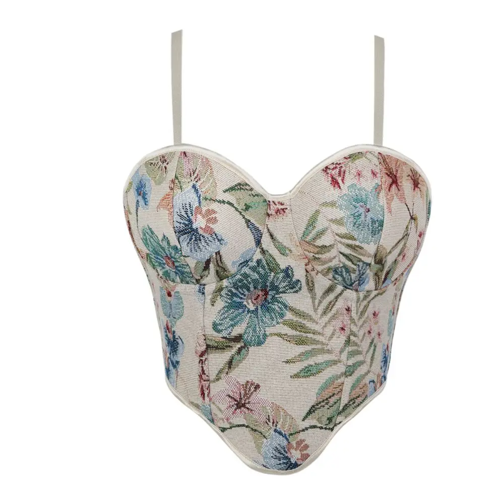 Tropic Strap Vintage - Damen-Korsett mit Spaghettiträgern und Herzausschnitt, Vintage-Stil,