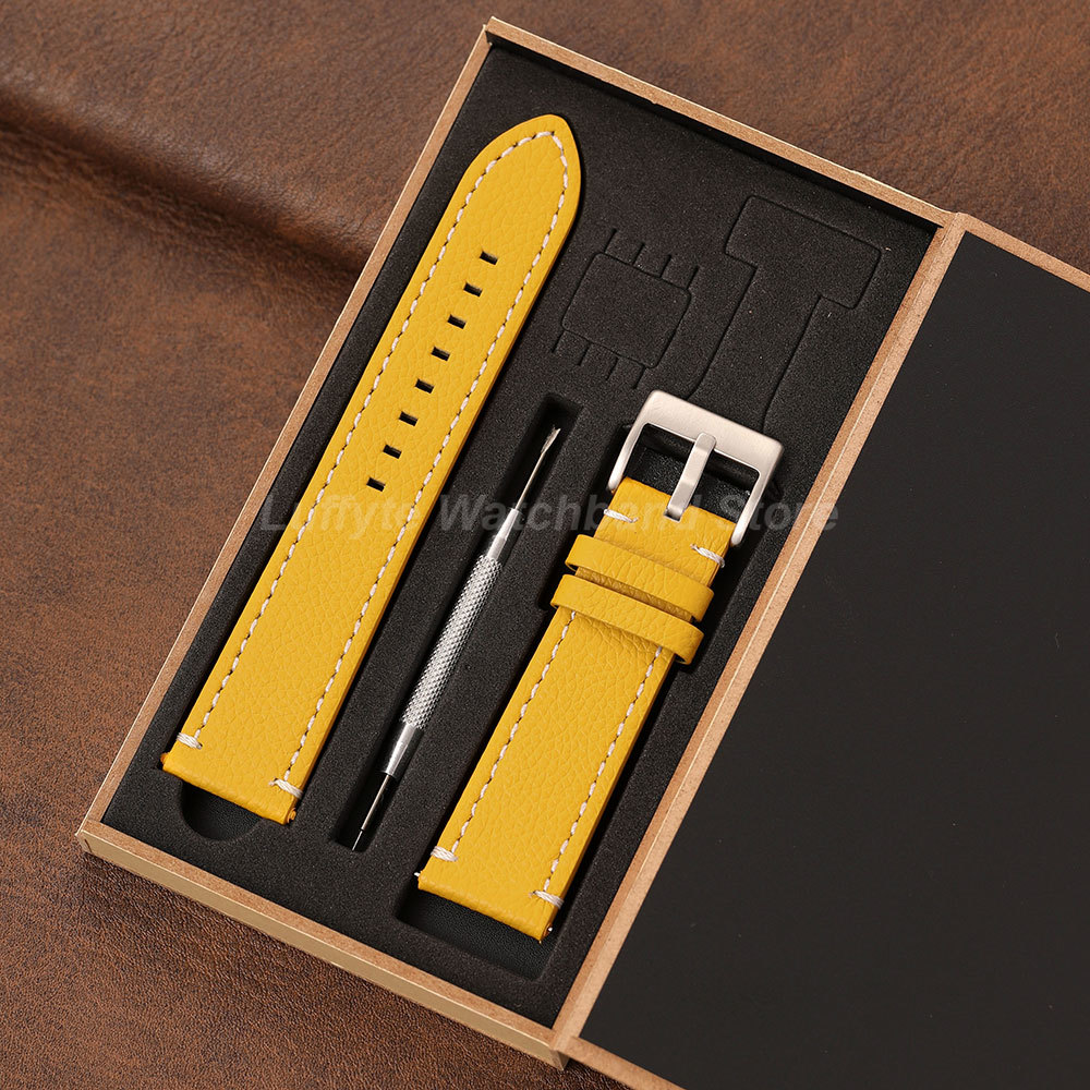 Leather Strap Quick Release - Doppelseitiger Litchi-Textur-Armband 18 20 22 24mm