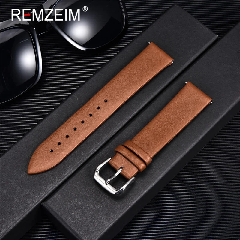 Suede Strap Watch - Ultradünnes Echtleder-Armband, Uhrengürtelband, Armbanduhrenband, 8 mm,