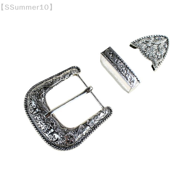 Buckle Pin Ss - 【SSummer10】1 Set dreiteiliges Gürtelschnallen-Set, Vintage-geschnitztes Dornschließen-Set,