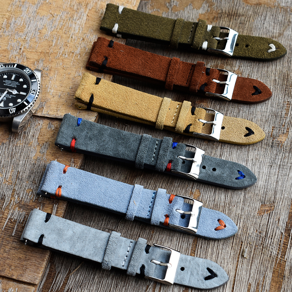 Suede Strap Watch - Hochwertige Vintage Wildleder Leder Uhren armbänder