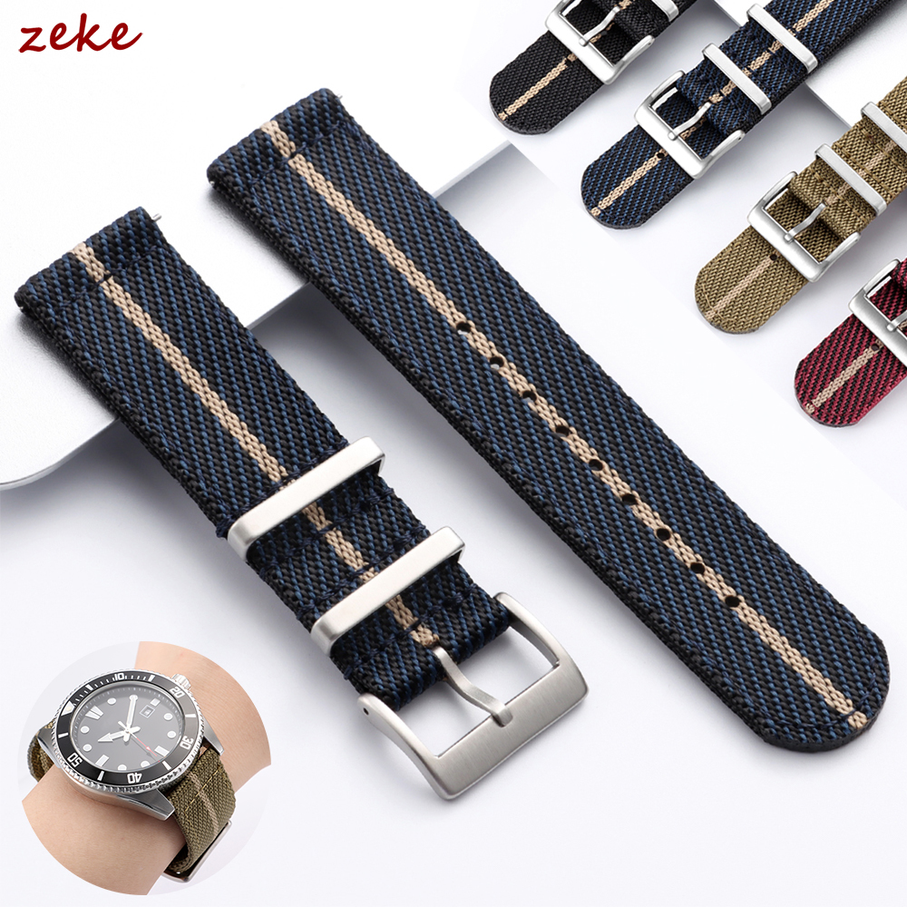 Canvas Strap Watch - 20 mm 22 mm Nylon-Uhrenarmband für
