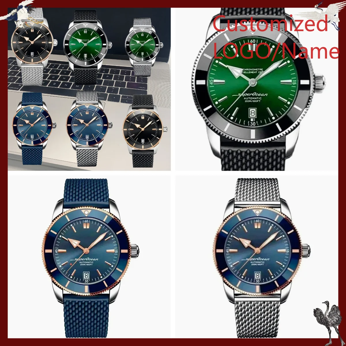Rubber Strap Diver - A1212 Store Maßgefertigte Uhren 46mm Sport