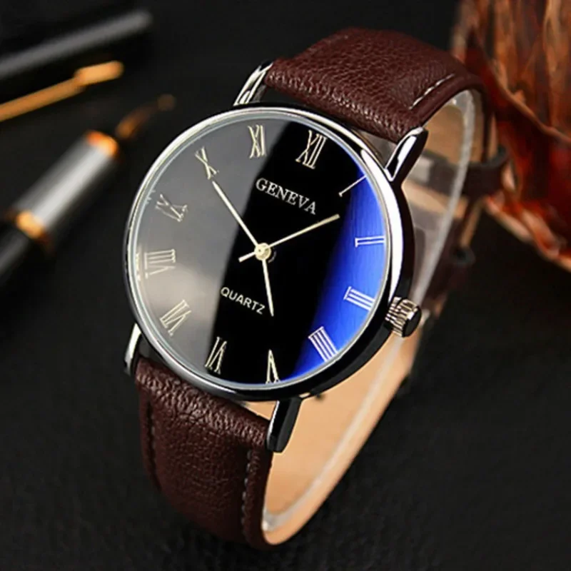Leather Watch Band Men - Berühmte Marke Männer Quarzuhr Business Casual