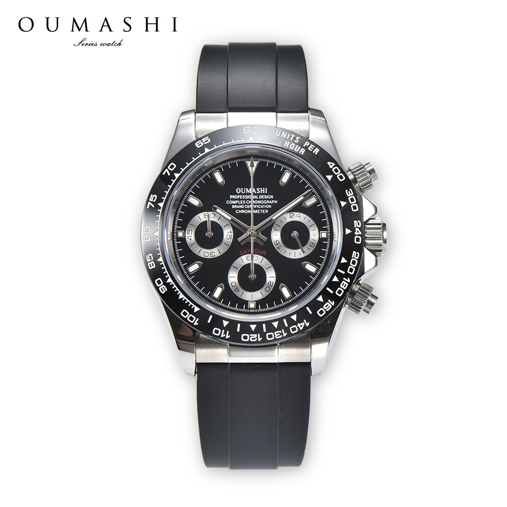 Rubber Strap Diver - Herrenuhr aus Edelstahl, lässiger Chronograph, multifunktionale