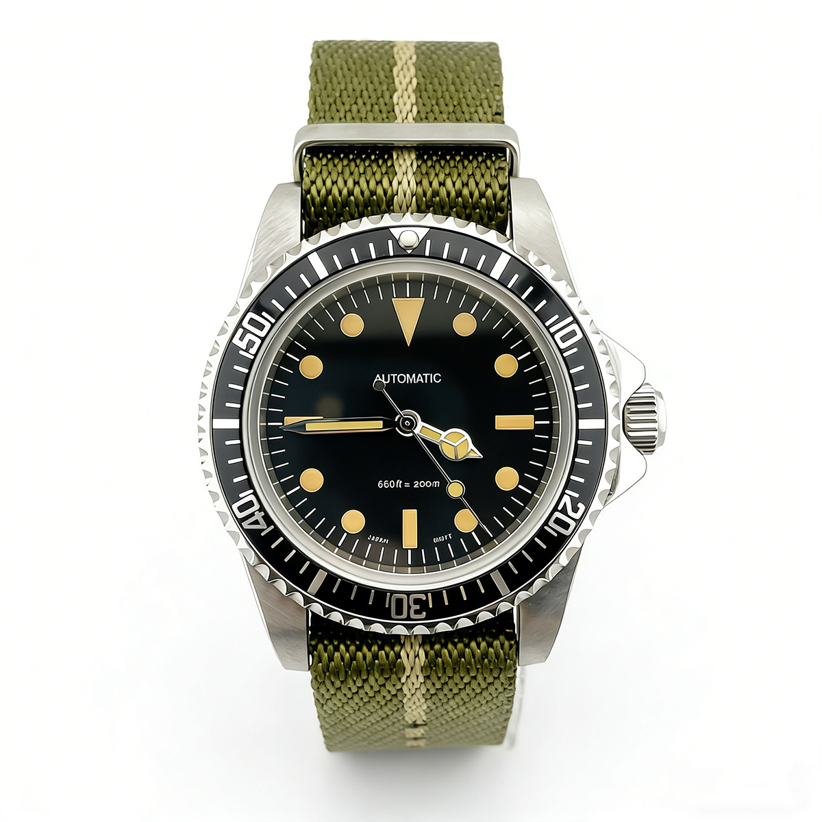 Tropic Strap Vintage - 39,5 mm Diver Retro-Uhr mit Saphirglas,