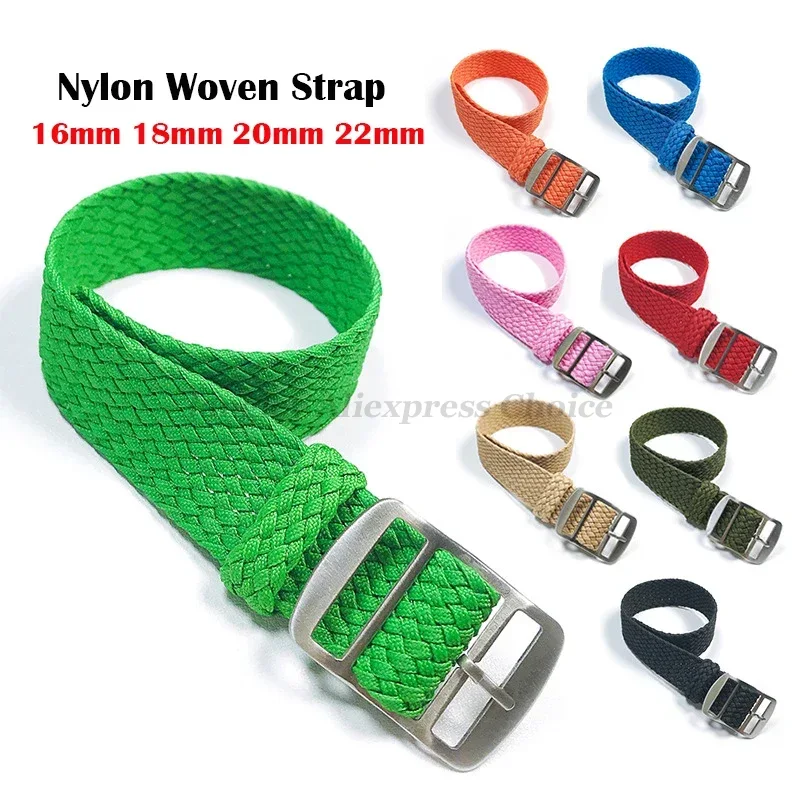 Perlon Strap Woven - Stoff gewebtes Nylon-Uhrenarmband, 14 mm, 16