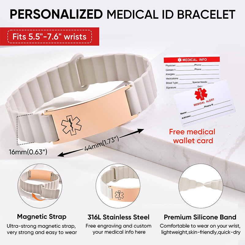 Individuelles Medizinisches ID – Silicone Band Women Bewertung und Preis