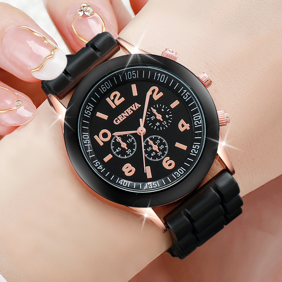 2/3PCS Frauen Uhren Mode Arabi – Silicone Band Women Bewertung und Preis