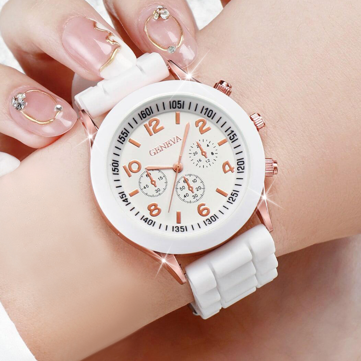 2/3PCS Frauen Uhren Mode Arabi – Silicone Band Women Bewertung und Preis