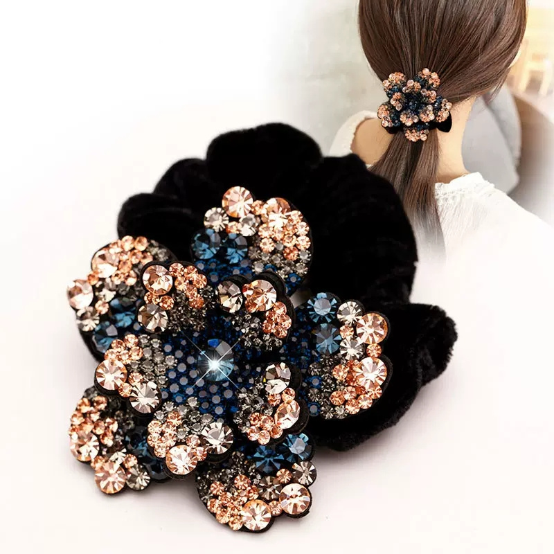 Frauen Strass Scrunchies Samt  – Silicone Band Women Bewertung und Preis