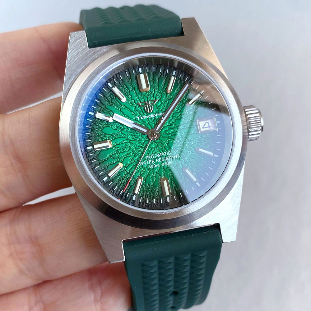 Neue 38mm Mechanische Uhr Männ – Rubber Strap Diver Bewertung und Preis