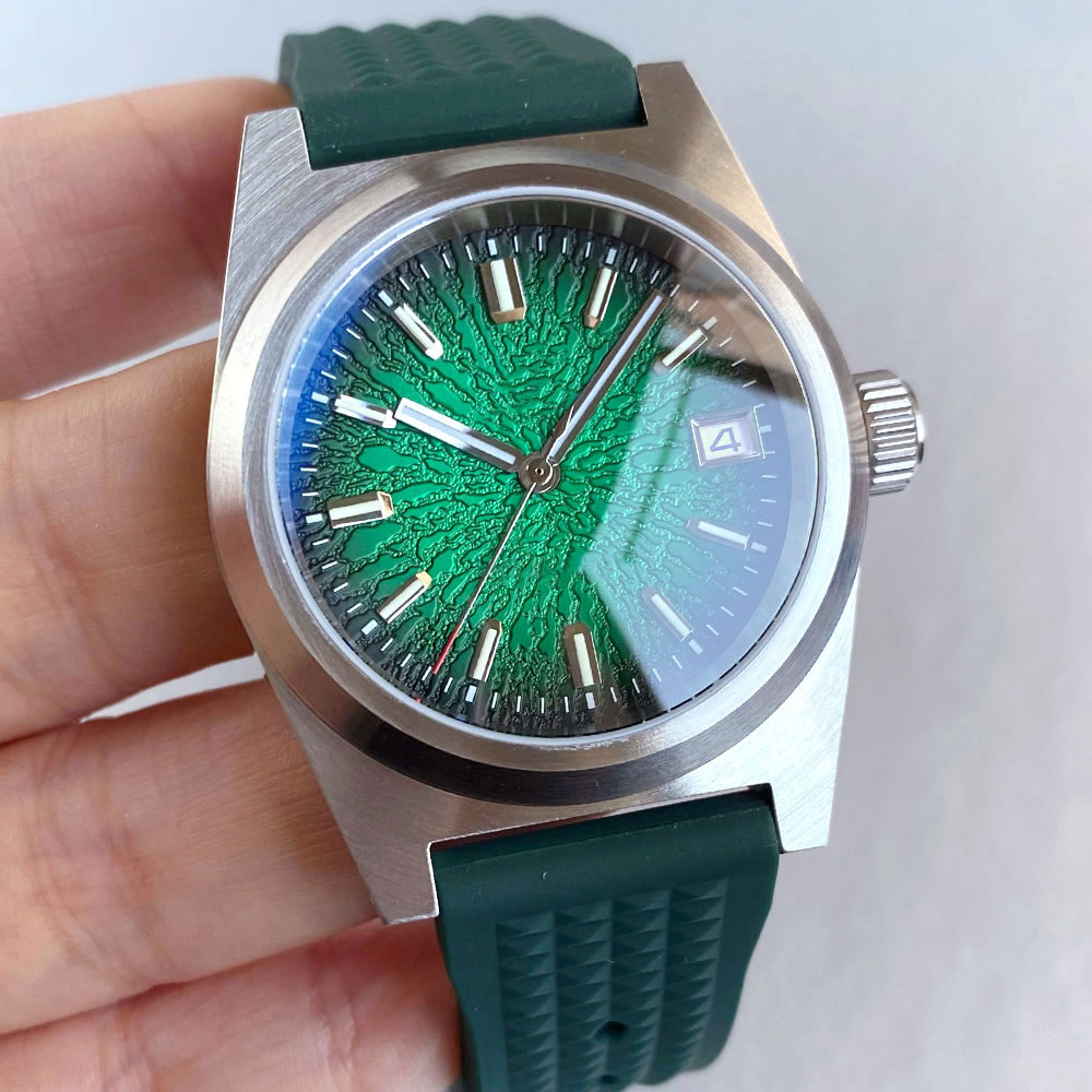 Neue 38mm Mechanische Uhr Männ – Rubber Strap Diver Bewertung und Preis
