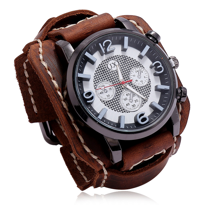 Neue Retro Herrenuhren Echtes  – Leather Watch Band Men Bewertung und Preis