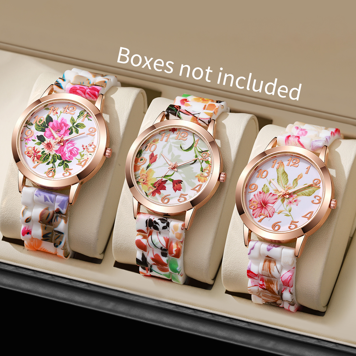 2/3/4/5PCS Mode Blumen Gedruck – Silicone Band Women Bewertung und Preis