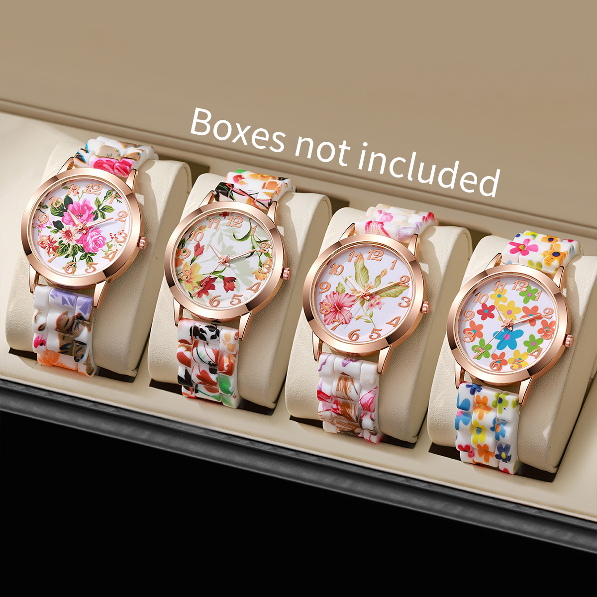 2/3/4/5PCS Mode Blumen Gedruck – Silicone Band Women Bewertung und Preis