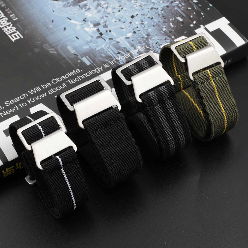 Nylon Uhren armband 18mm 20mm  – Parachute Strap Elastic Bewertung und Preis