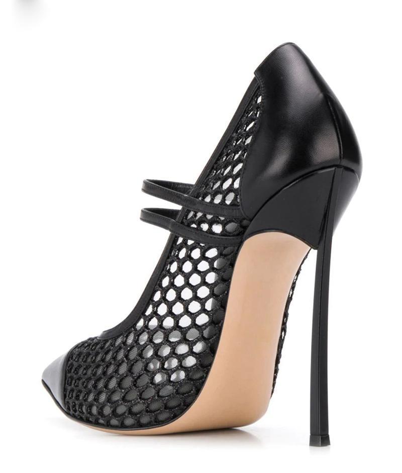 Sexy Mesh Patchwork Spitz Klin – Mesh Strap Metal Bewertung und Preis