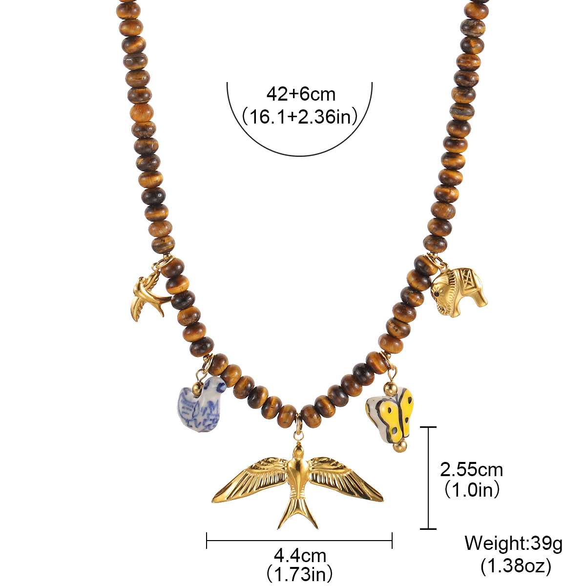 Vintage Multi-Tier-Charm Halsk – Butterfly Clasp Deployant Bewertung und Preis
