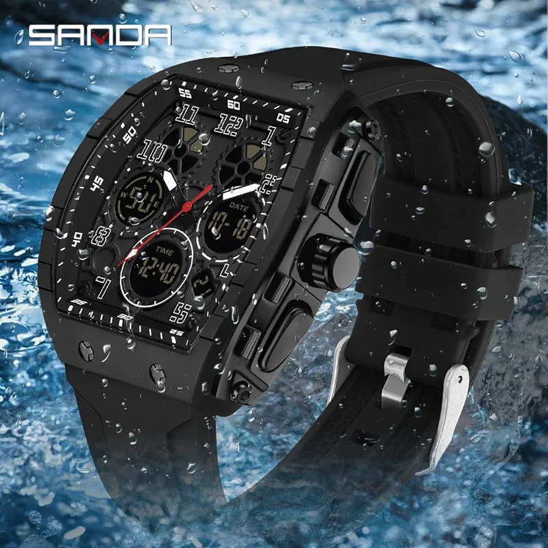 SANDA 6157 Neue modische Herre – Rubber Strap Diver Bewertung und Preis
