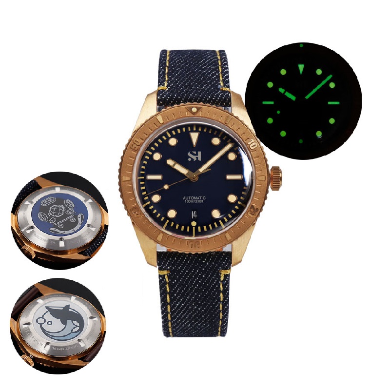 42mm Bronze Herren uhr mechani – Canvas Strap Watch Bewertung und Preis
