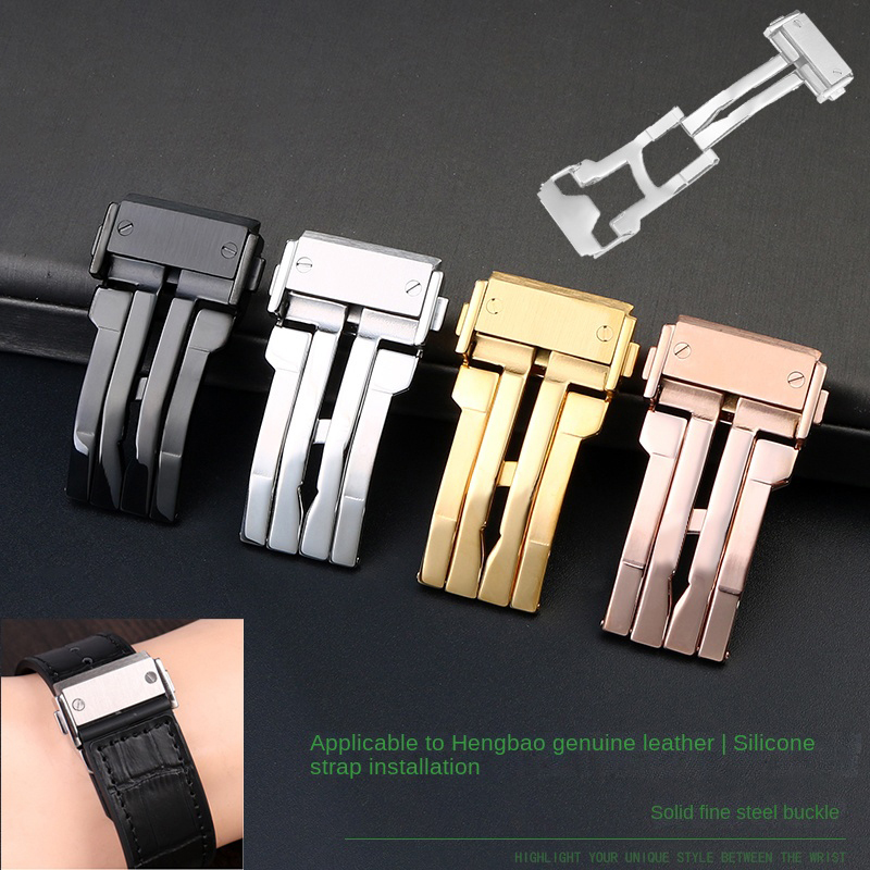 18 22 mm massive Edelstahl-Sch – Leather Watch Band Men Bewertung und Preis