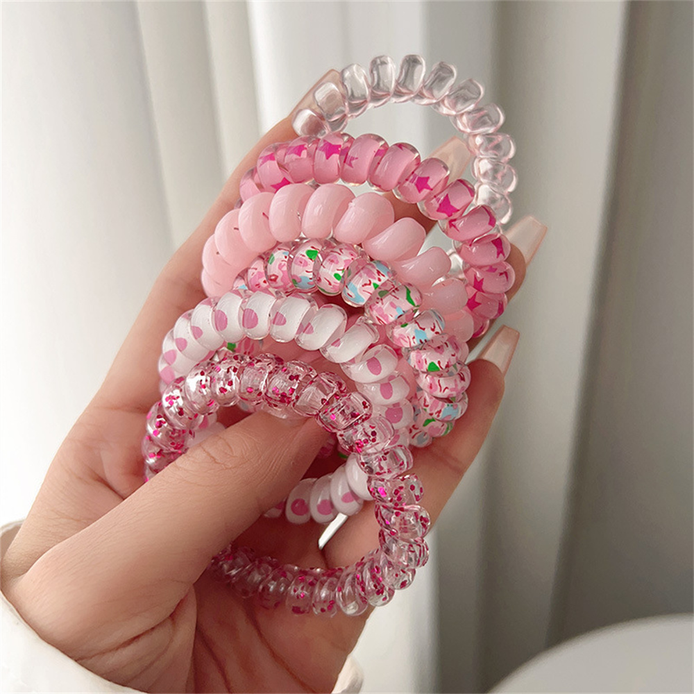 6 stücke Süße Nette Bunte Spir – Silicone Band Women Bewertung und Preis