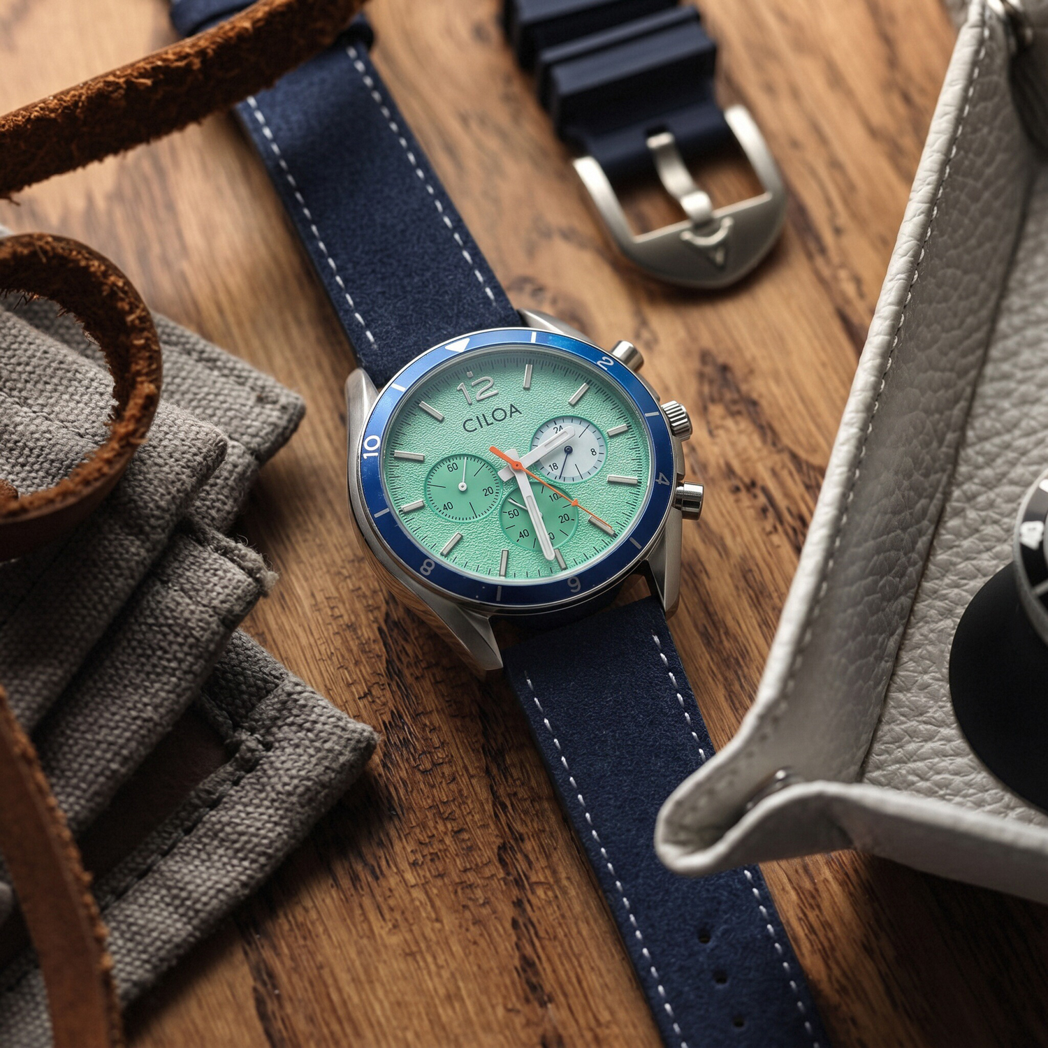 CILOA Herren-Chronographenuhr, – Suede Strap Watch Bewertung und Preis