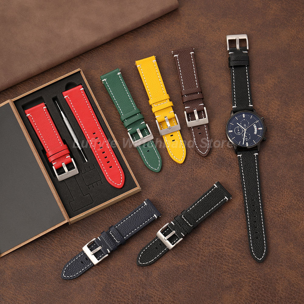 Doppelseitiger Litchi-Textur-A – Leather Strap Quick Release Bewertung und Preis