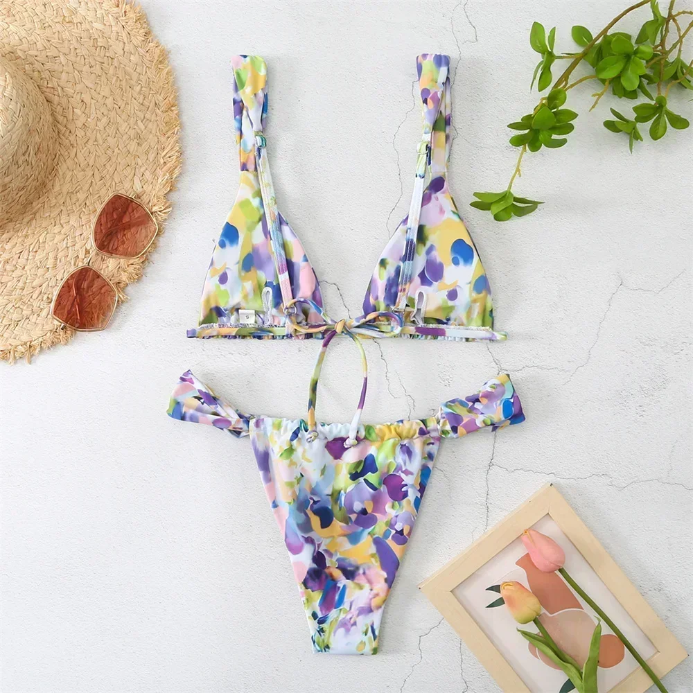 Vintage Print Bikini Tanga Trä – Tropic Strap Vintage Bewertung und Preis