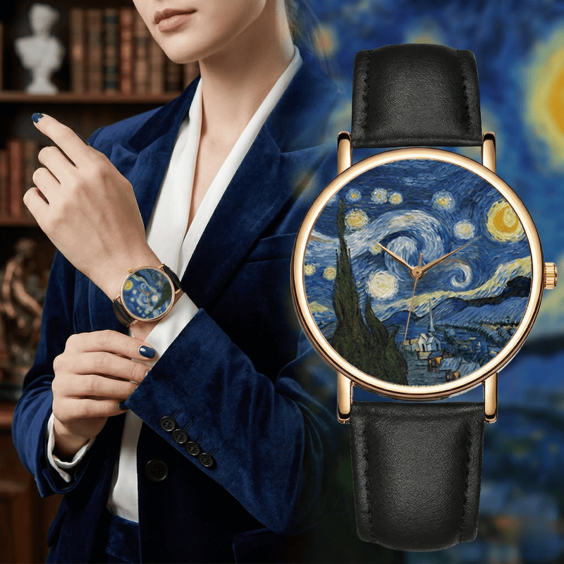 Van Gogh Malerei Zifferblatt-U – Leather Watch Band Men Bewertung und Preis