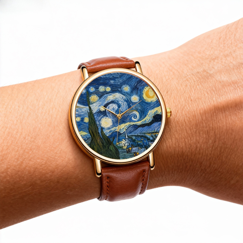 Van Gogh Malerei Zifferblatt-U – Leather Watch Band Men Bewertung und Preis