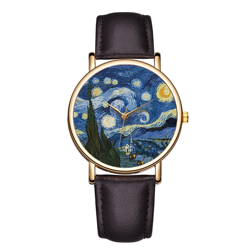 Van Gogh Malerei Zifferblatt-U – Leather Watch Band Men Bewertung und Preis